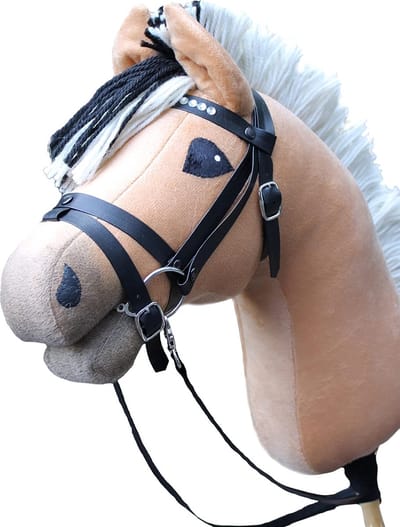 Stokpaard met hoofdstel - Hobbyhorse speelgoed - Hobbyhorsing sport - Inclusief teugel - 90 cm lengte - beige