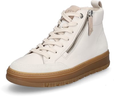 Enkelhoge sneakers rundnappaleer Van Paul Green wit
