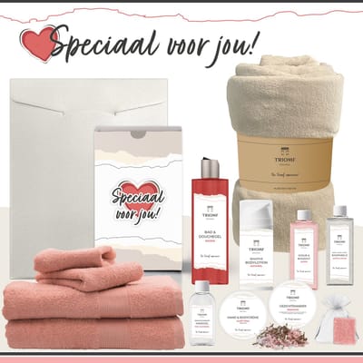 Geschenkset “Speciaal Voor Jou!” - 13 producten - 2000 gram | Triomf Original - Giftset voor haar Cadeau Valentijn Luxe wellness cadeaubox Vrouw Cadeaupakket Kerst Geschenk Moeder Verjaardag Gift Set Valentijn Vriendin Beige RozeRood