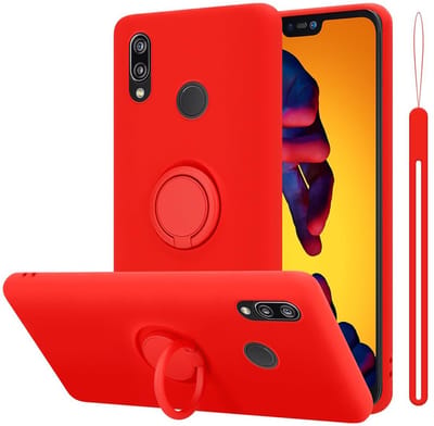 Cadorabo Hoesje geschikt voor Huawei P20 LITE 2018 / NOVA 3E in LIQUID ROOD - Beschermhoes van flexibel TPU silicone Case Cover met ring