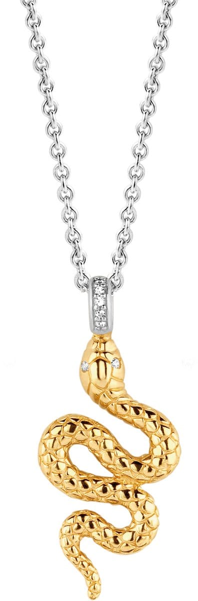 TI SENTO Dames Ketting - 925 zilver - Zilver geel verguld - Maat 42 - 3923SY