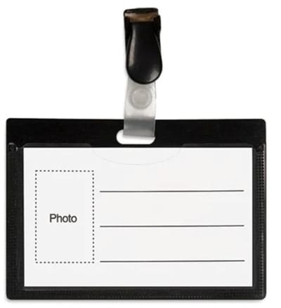 NAAMBADGE MET CLIP ZWART FORPUS 54X90MM 100STUKS