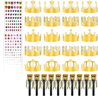 Gouden Koningskroon - Glanzende Gouden Folie Party Hoed voor Verjaardagen, Babyshowers en Fotoprops
