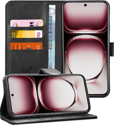 Hoesje geschikt voor Oppo Reno 12 - Portemonnee Book Case Zwart