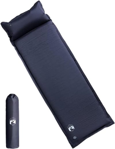 Campingmatras - Slaapmat - Outdoor slapen - Zelfopblazend met kussen - 190 x 64 cm - Grijs