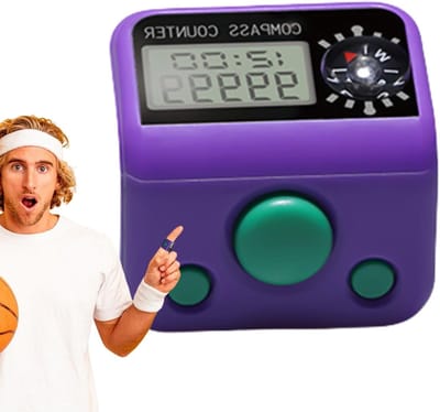 Vingerteller Clicker - Mini Kompas - Activiteiten Tellen - Draagbaar Horloge - 13 x 5.2 x 3 cm - Willekeurige Kleur