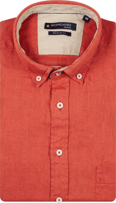 Giordano – Ivy – Heren Overhemd – Button Down – Gwassen Linnen Overhemd - Pale Brush – 617009-31