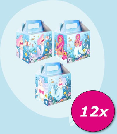 Tuf-Tuf Uitdeelcadeaus 12 STUKS Zeemeermin Traktatie Doosjes - Uitdeel Doosjes - Voor Traktatie Uitdeelcadeautjes voor kinderen