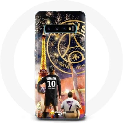 Coque pour Samsung Galaxy S10 PSG Neymar et Mbappé Joyeux noël