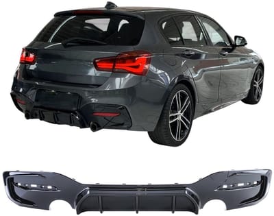 Achterbumper Diffuser Geschikt Voor BMW 1 Serie F20 F21 LCI 2015-2019 – Glanzend Zwart Sport Look