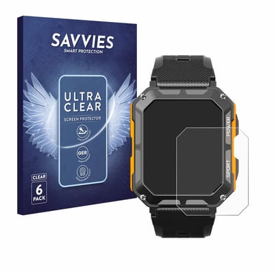 Savvies - Screenprotector voor Njord Gear The Indestructible Smartwatch - Folie Beschermfolie transparant 6 Stuks