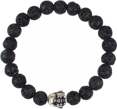 Fako Bijoux® - Buddha Armband - Smile - Lavasteen