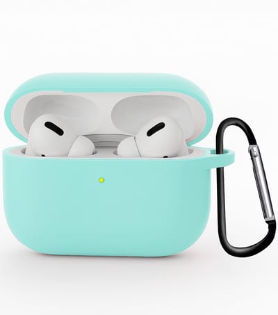 Hoesje - Geschikt voor Apple Airpods Pro 3 - Siliconen Hoes met Clip - Silicone Case Cover - Mintgroen