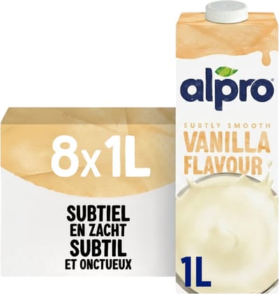 Alpro Drink Plantaardige Sojadrank Vanille - Lactosevrij & Glutenvrij - 8 x 1L