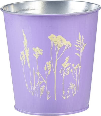 Metalen bloempot, plantenbak, paars, Ø11,5 cm, H11,5 cm