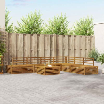 vidaXL - 8 - st - Buiten - bank - set - Massief - Acacia - Hout - Naturel