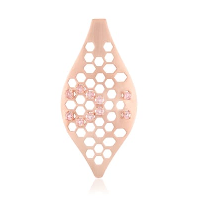 Cavill - Zilveren Hanger met 0,53 ct Nigeriaanse Roze Toermalijnen - 925 Sterling Zilver Rosé Verguld - Filigraan Geometrisch Design