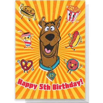 Scooby Doo 5th Birthday Greetings Card - Standard Card