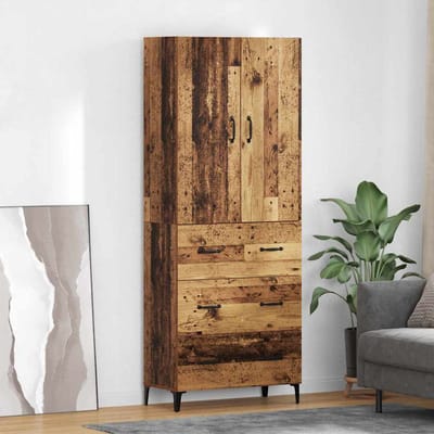 vidaXL Highboard Oud Hout 69,5 x 34 x 180 cm Bewerkt hout