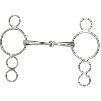 Mors voor paard met roestvrijstalen scharnierende bit JP Korsteel Snaffle Bit II