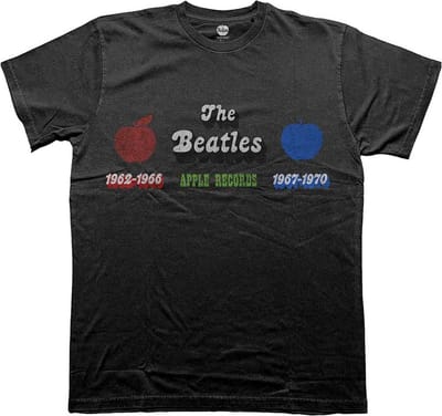 The Beatles - Apple Years Red & Blue Heren T-shirt - S - Zwart