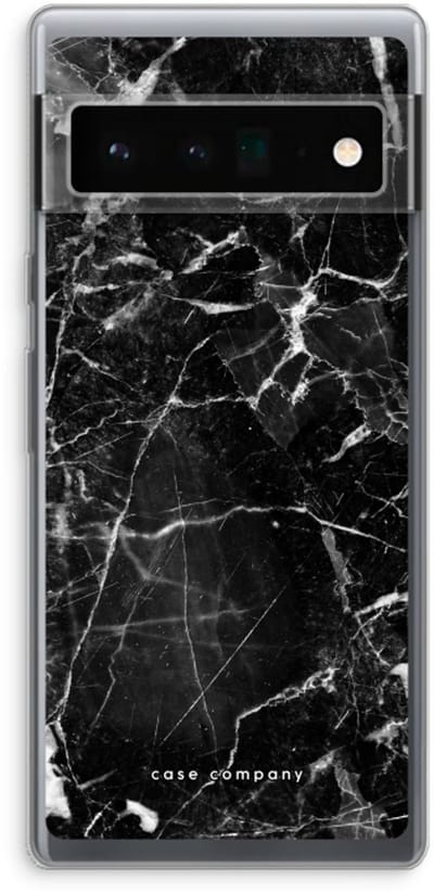 Case Company® - Hoesje geschikt voor Google Pixel 6 Pro hoesje - Zwart Marmer - Soft Cover Telefoonhoesje - Bescherming aan alle Kanten en Schermrand