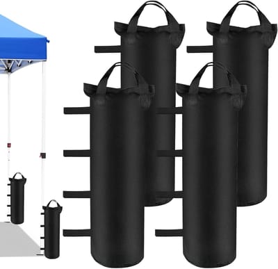 Set van 4 Zandzakken voor Stabilisatie van Tuin, Strand en Tent, Duurzame Oxford Zandzakken van 800D