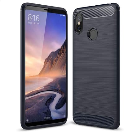 DrPhone BCR1 Hoesje - Geborsteld TPU case - Ultimate Drop Proof Siliconen Case - Carbon fiber Look - Geschikt voor Xiaomi Max 3 - Zwart