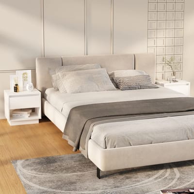 vidaXL - Nachtkastjes - 2 - st - 45x34x44 - cm - bewerkt - hout - wit