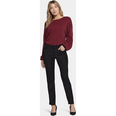Sheri Slim Broek Zwarte Faux Suède | Zwart