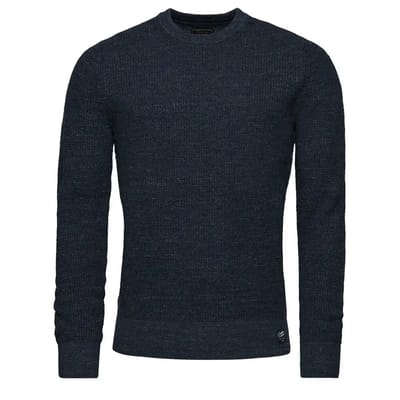 Superdry Trui Textured Crew Knit Jumper M6110567a Wck Eclipse Navy Heather Mannen Maat - XXL