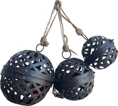 Decoratieve Kettingballen – Set van 3 – Rond – Ø9 / Ø11 / Ø13 cm