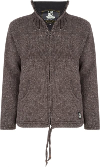 Gebreid Wollen Heren/Uni Vest van Schapenwol met Polyester Fleece voering en hoge kraag - SHAKALOHA - M Flash Collar S
