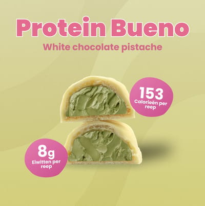 Protiplan - Proteïne Bueno White Chocolate Pistachio - 12 repen - 12 x 30 g - Low carb - Suikerarm - Eiwitreep