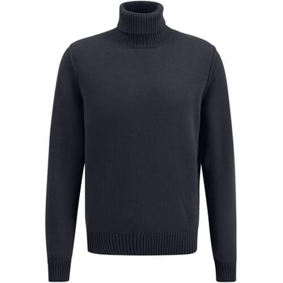 Fynch-Hatton Trui Rollneck Cotton Wool Polyamide Mix Navy / male