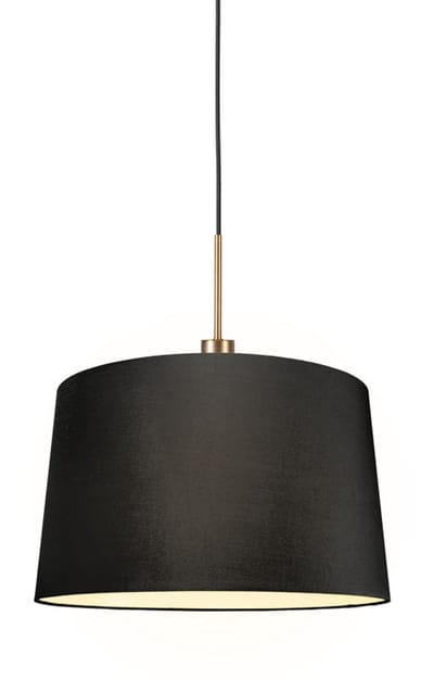 QAZQA combi - Moderne Hanglamp met kap - 1 lichts - Ø 450 mm - Zwart - Woonkamer | Slaapkamer | Keuken