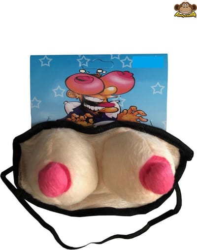 Partychimp Oogmasker Borsten Vrijgezellenfeest Mannen Foute Party Voor Bij Carnavalskleding Heren Carnavalskleding Dames Carnaval Accessoires Carnaval-Roze/beige-Polyester