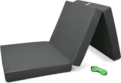Opvouwbare Matras - Vouwmatras Gastenbed - Ruimtebesparend Slapen - Wasbare Hoes - 90x200 cm - Antraciet