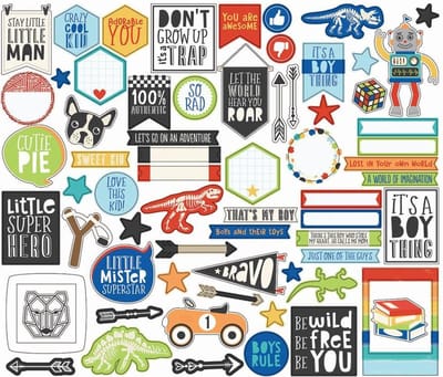Simple Stories: Lil' Dude Bits & Pieces Die-Cuts 66/Pkg (LIL10239)