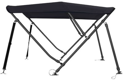 Navishade 3-Boogs black aluminium Biminitop Zonnetent - H117cm - ZWART Doek - Breedte 215-228cm