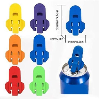 Handheld Eenvoudige Flesopener, Gespecialiseerd voor Bier- en Drankblikjes, Handig en Praktisch Blikopenergereedschap 6pcs blue