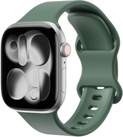 SBG Siliconen Bandje Geschikt voor Apple Watch 1/2/3/4/5/6/7/8/9/10/11/SE - 38/40/41/42MM - Horlogebandje Donker Groen