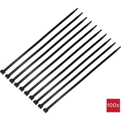 TRU COMPONENTS TC-12523704 Kabelbinder 380 mm 7.6 mm Zwart Bestand tegen kou 100 stuk(s)