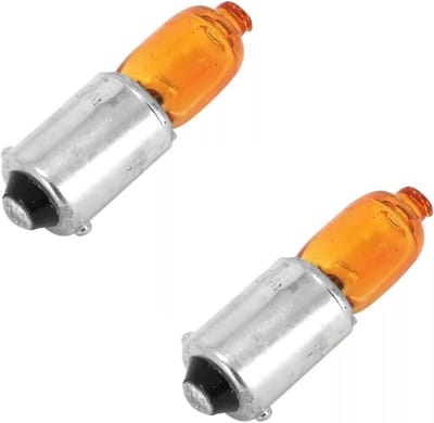 2x Oranje BA9S Motorfiets Scooter Auto Lampjes 12V 6W