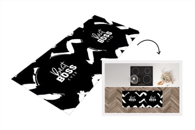 Keukenloper - Loper keuken - Boss - Zwart - Wit - Quotes - 120x50 cm - Keukenloper vinyl