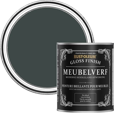 Rust-Oleum Zwart Meubelverf Hoogglans - Zwart Zand 750ml