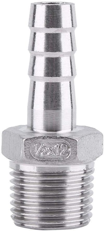 BRENZOOS- Slangaansluiting Roestvrij Staal 304 - Buitendraad Buisschroefverbinding - Barb Connector - BSP 1/8" ~ 3/4" - Voor Chemische Engineering - Lange Levensduur - Slangconnector