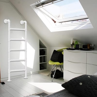 Toegangsladder - Wandladder Mezzanine - Hoog Bed Bereiken - Aanpasbare Hoogte - 100-300 cm - Zwart