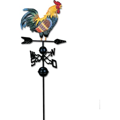 Girouette en métal en forme de coq, décoration pour clôtures de jardin, toits de cour, ornement coloré multicolore