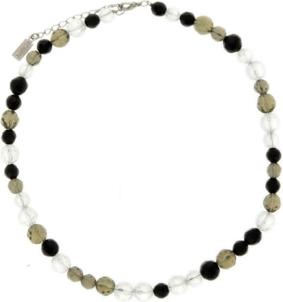 Behave - Grijze Kralen Ketting - 44 cm - Elegante Modeaccessoire